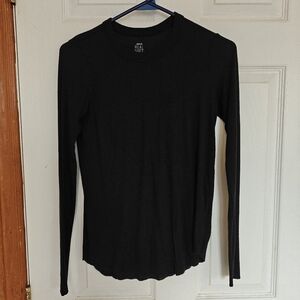 Aerie crewneck soft black long sleeve top xxs